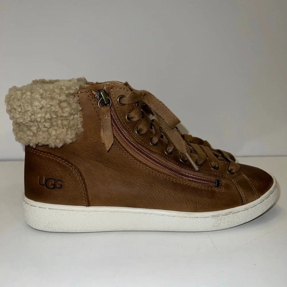 UGG Olive shearling cuff bootie sneaker